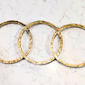 Ross-Simmons 18K Gold Over Sterling Silver Hammed Bangle set - CB
